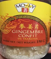 Gingembre Confit En Tranches, 150 Grammes, Marque Mo-ly