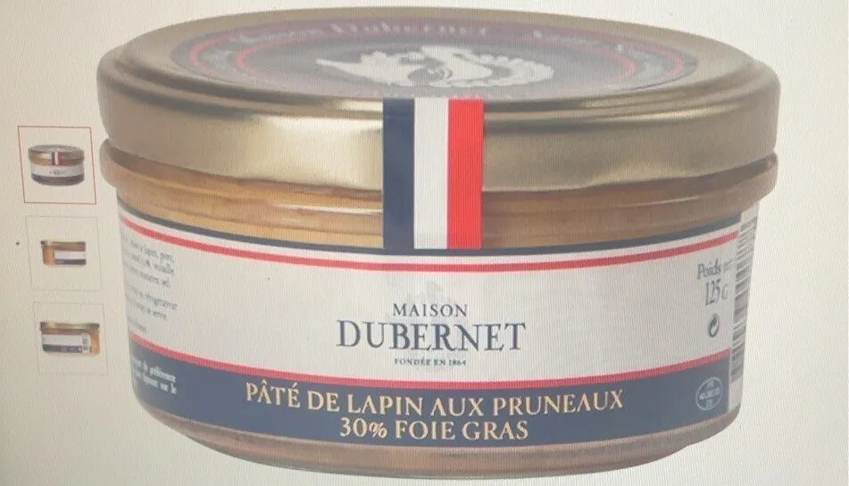 Pate de lapin aux pruneaux 30% de fois gras
