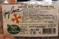Saussice sèche porc aveyron