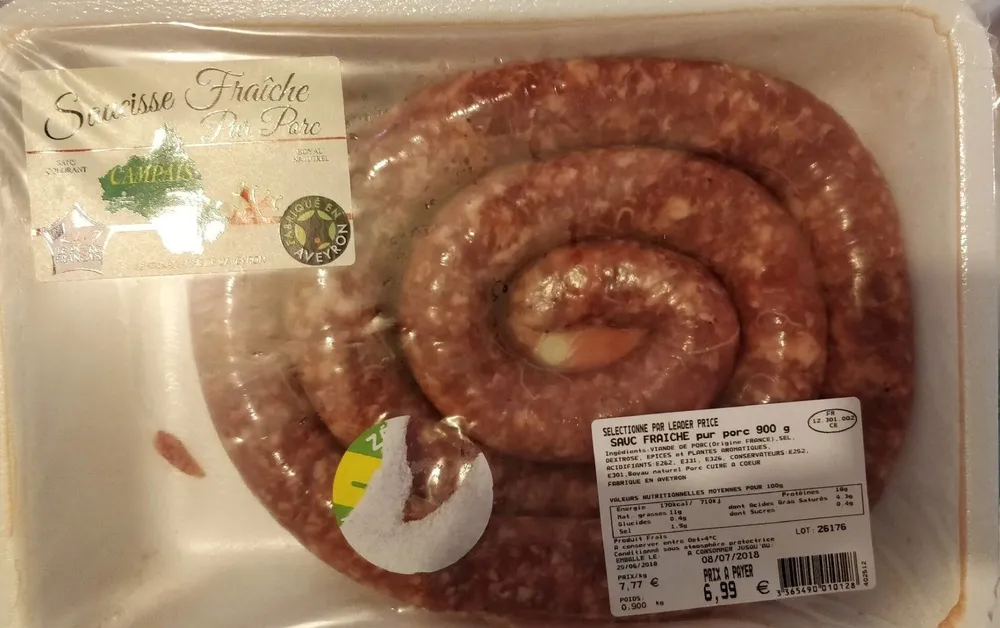 Saucisse fraiche pur porc