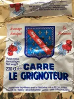 Fromage au lait pasteurise Carre LE GRIGNOTEUR, 50%MG