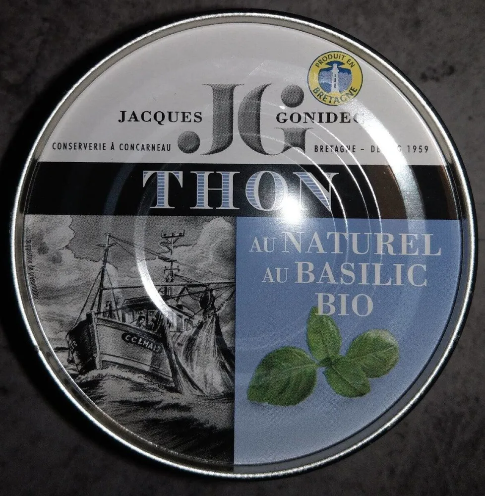 Thon au naturel au basilic bio