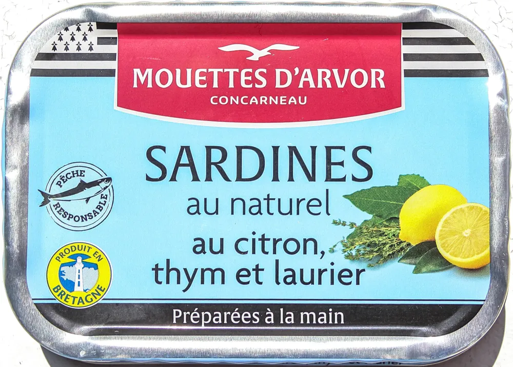 Sardines au naturel au citron