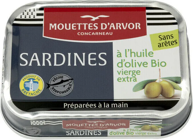 Sardines sans arêtes à l'huile d'olive bio