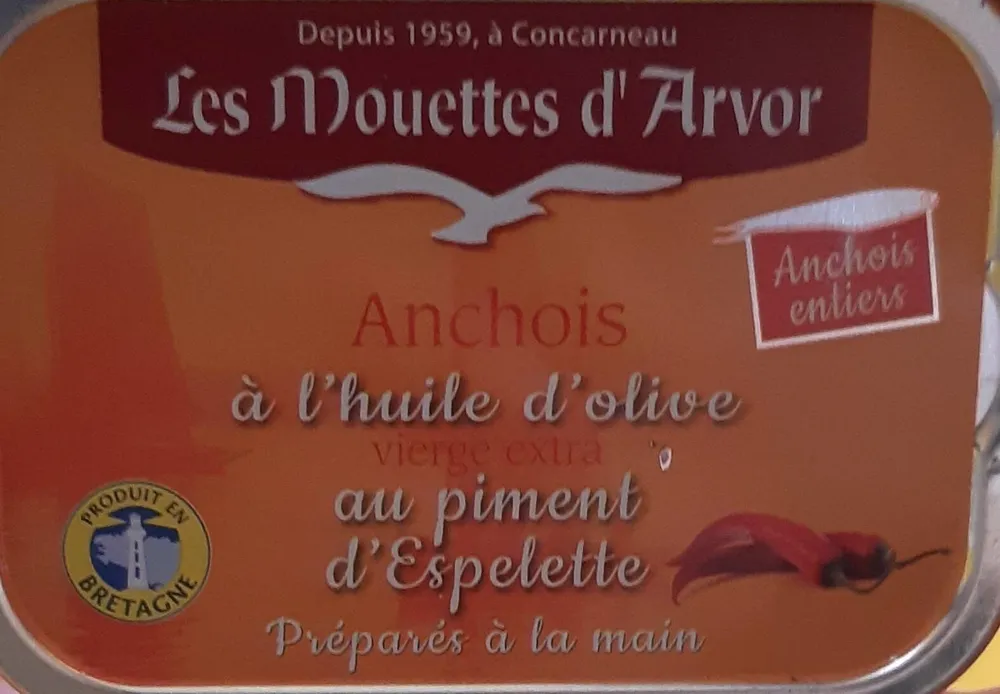 Anchois à l'huile d'olive vierge extra au piment d'Espelette