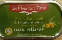 Filets d'anchois à l'huile d'olive vierge extra et aux olives