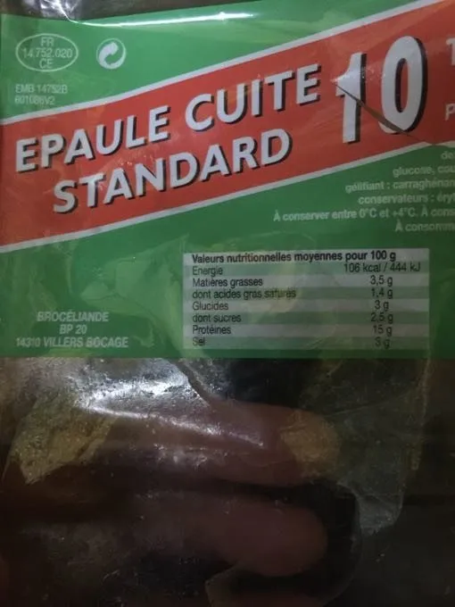 Epaule Cuite 10tranche