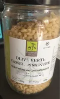 Olive verte cassée pimentée