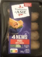 4 Nems au porc avec sauce nuoc-mâm
