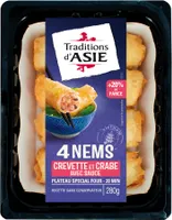 Nems à la crevette et au crabe avec sauce  x 4