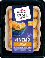 4 Nems au poulet avec sauce nuoc-mâm