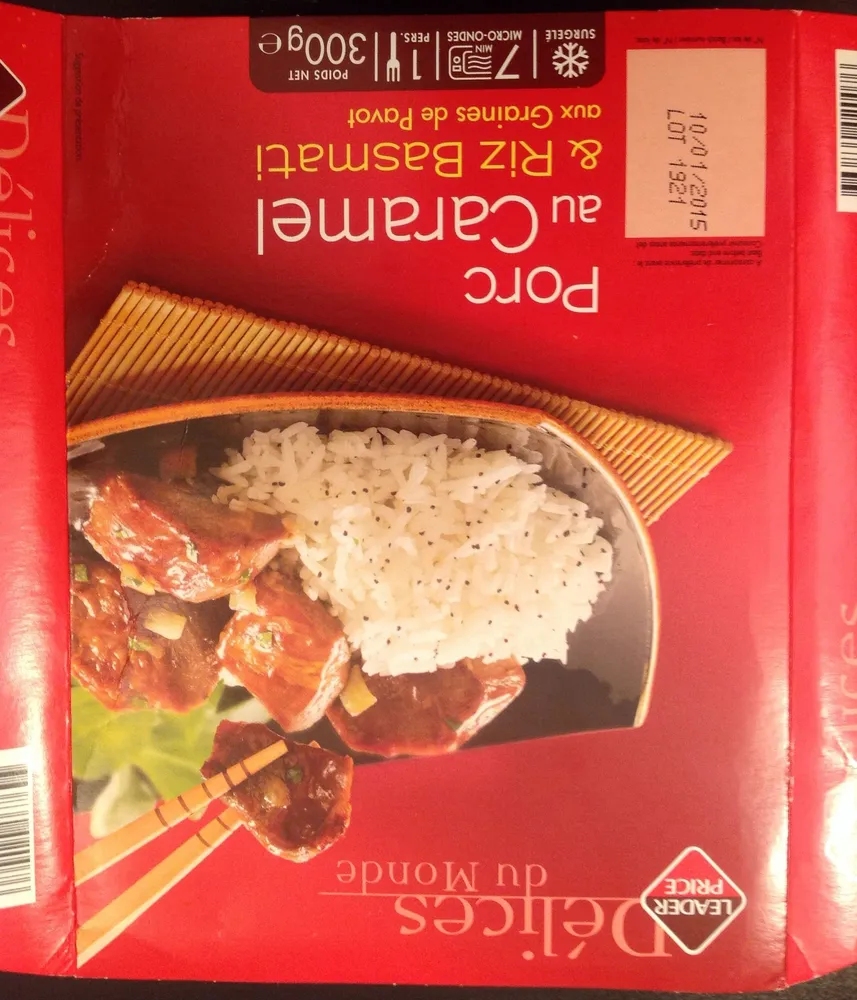 Porc au caramel et riz basmati aux graines de pavot
