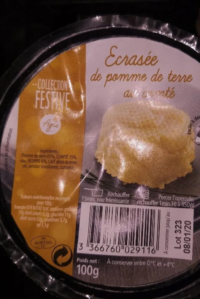 Écrasée de pomme de terre au comté
