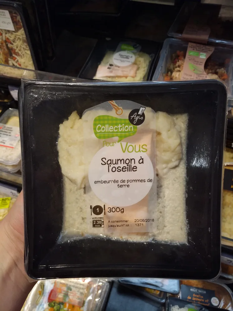 Agis, Saumon à l'oseille embeurrée de pommes de terre, la barquette de 300 g