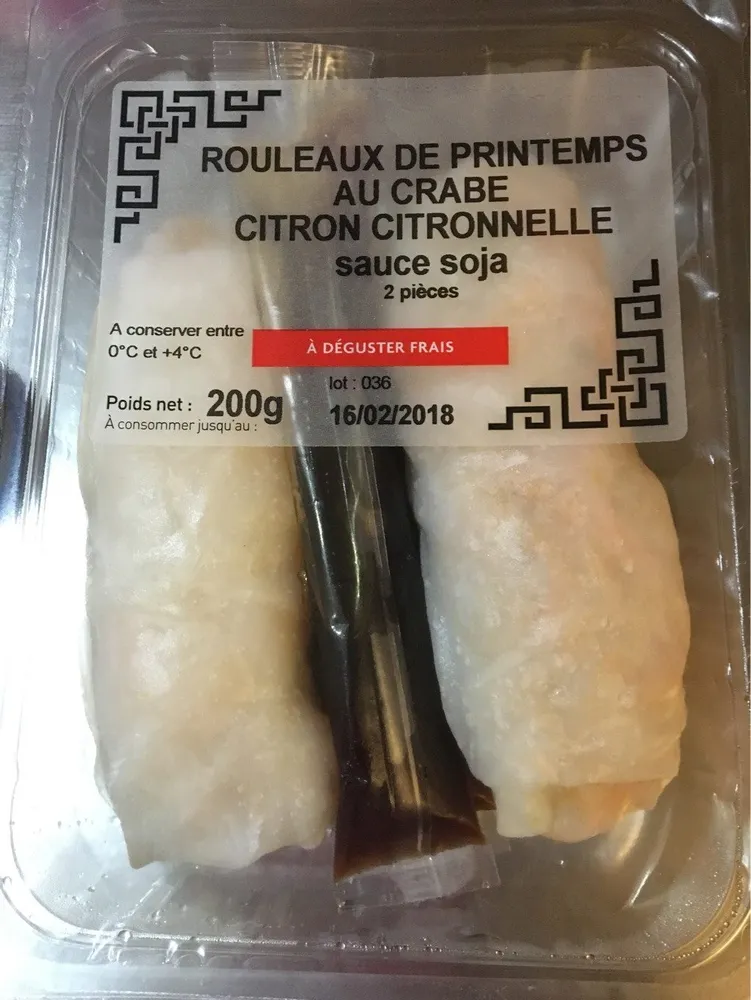 Rouleaux de printemps au crabe citron citronnelle