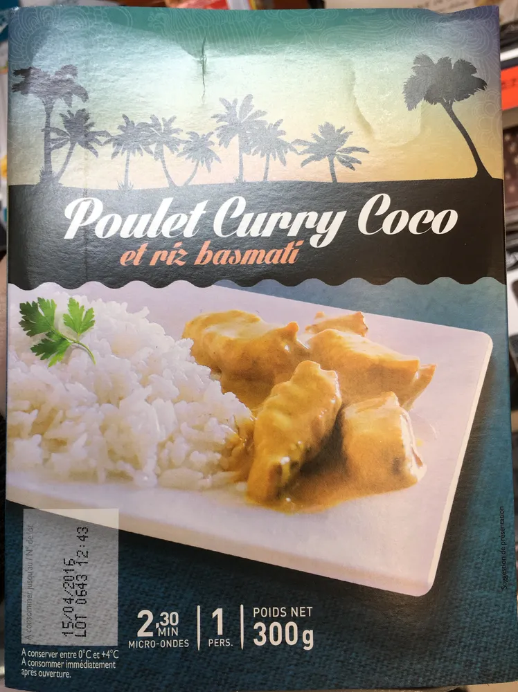 Poulet Curry Coco et riz basmati