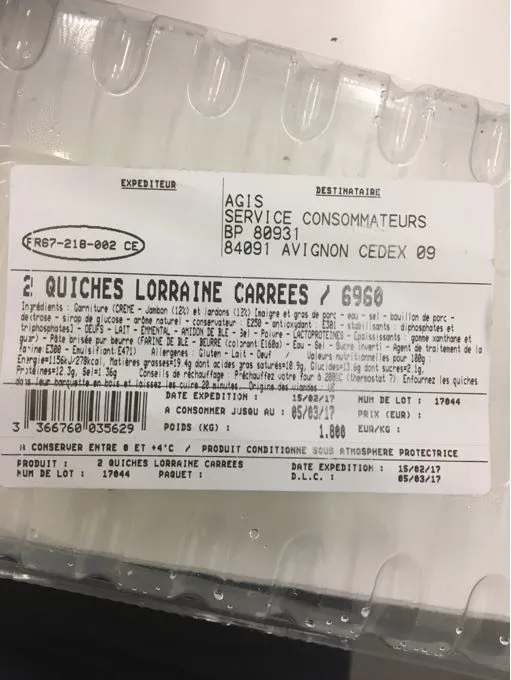 2 Quiches Lorraine Carrées / 6960