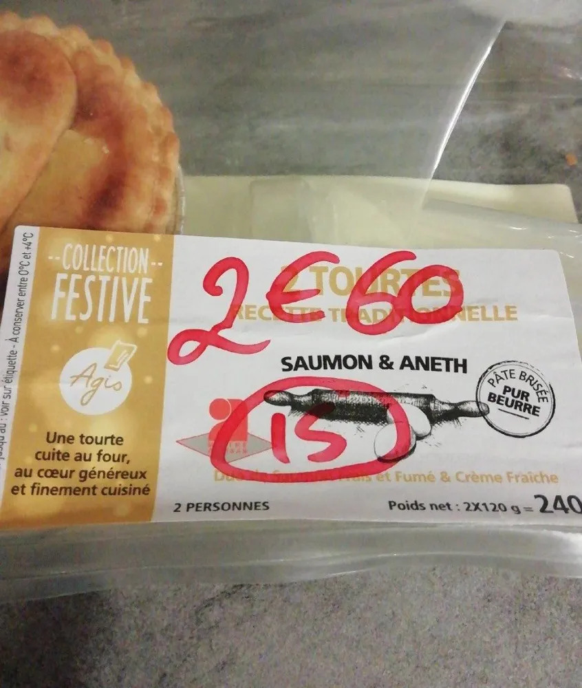 2 tourtes Saumon & Aneth