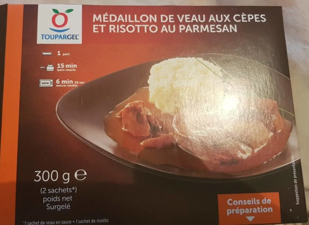 Médaillon de Veau aux Cèpes et Risotto au Parmesan
