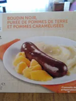 Boudin noir, purée de pommes de terre et pommes caramélisées