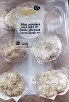 Mini coquilles aux noix de saint Jacques. sauce champagne 10%