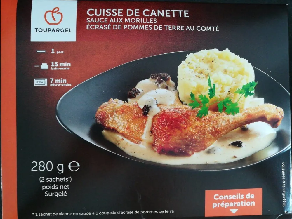 Cuisse de Canette Morilles Pommes de terre Comté