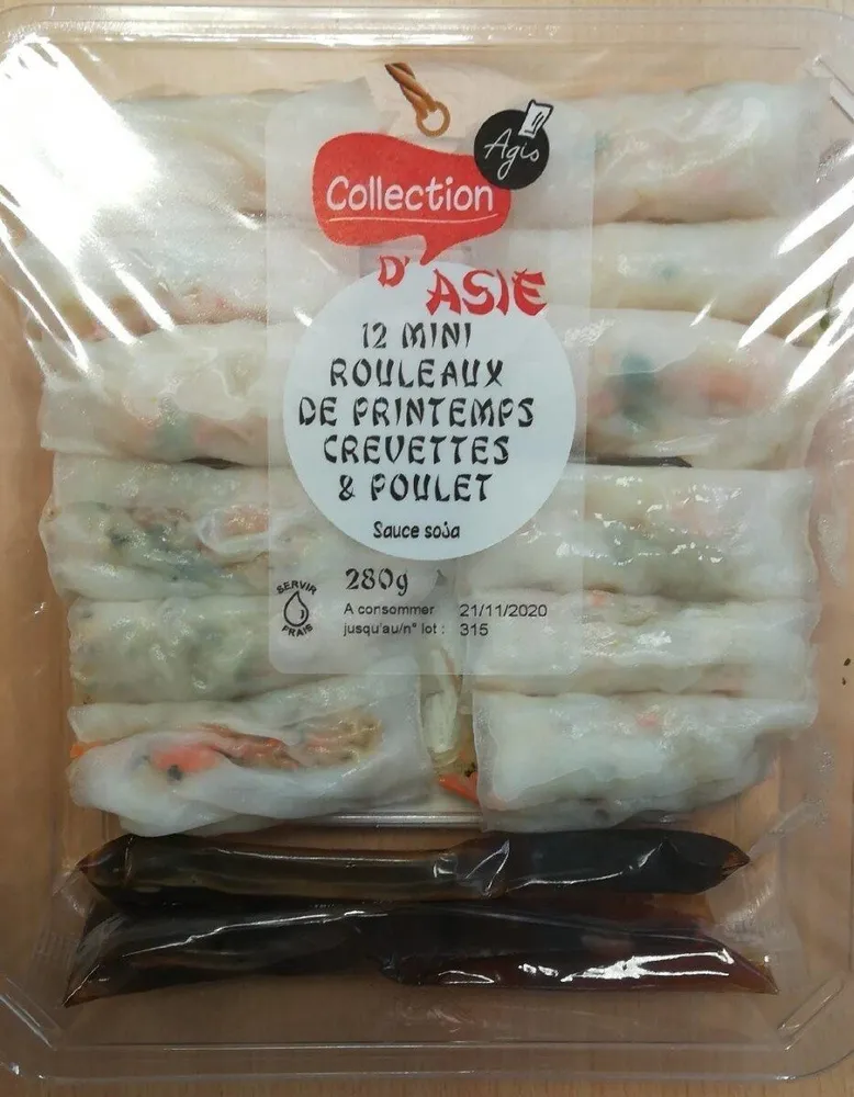 Mini rouleaux de printemps crevettes et poulet