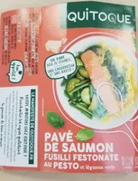 Pavé de saumon fusilli festonate au pesto et légumes verts