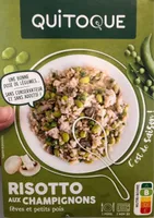 Risotto aux champignons, fèves et petits pois