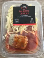 Paupiette de veau sauce tomate et tagliatelles aux oeufs frais