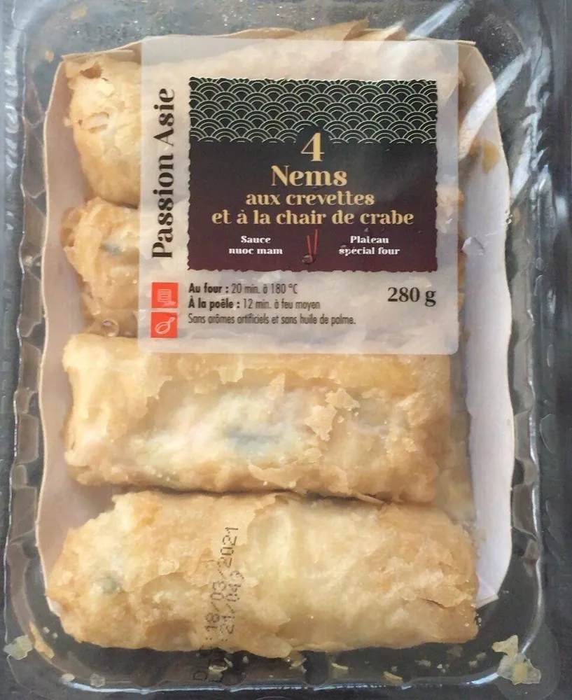 Nems aux crevettes et à la chair de crabe