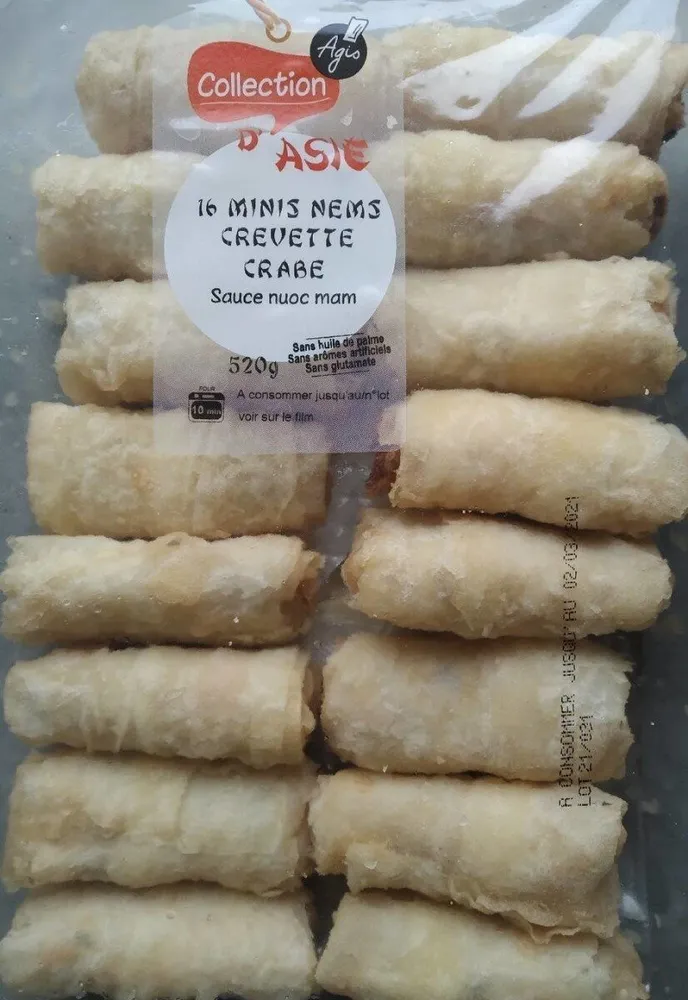 16 minis nems crevette/crabe
