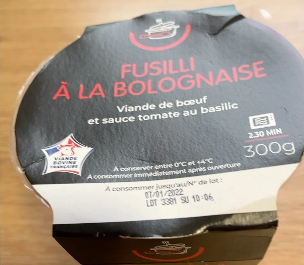 Fusilli  à la bolognaise