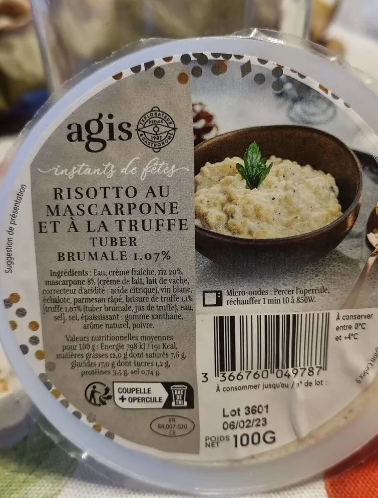 Risotto mascarpone et a la truffe