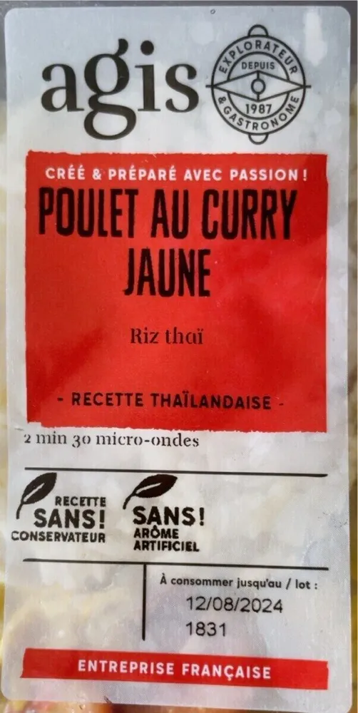 Poulet au curry jaune