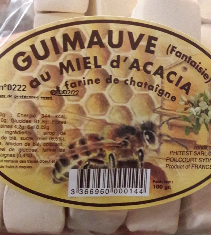 Guimauve au miel d'acacia (achetée en pharmacie)