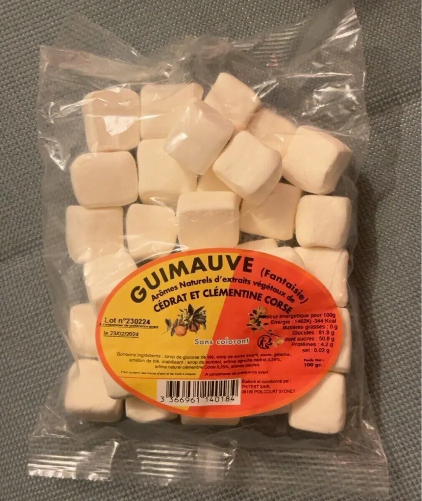 Guimauve (fantaisie) Cédrat et Clementine corse
