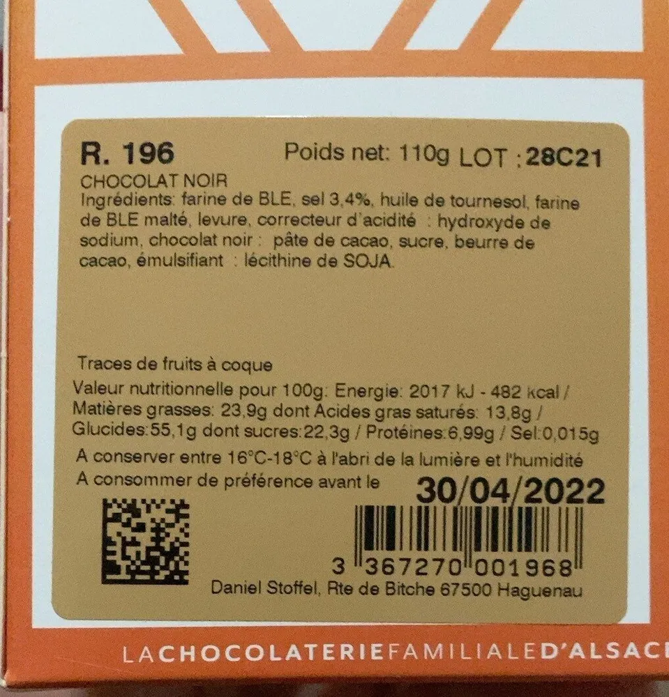 Bretzels au chocolats