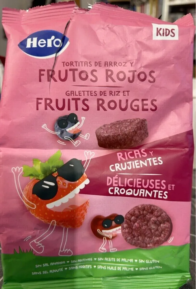 Galettes de riz et fruits rouges