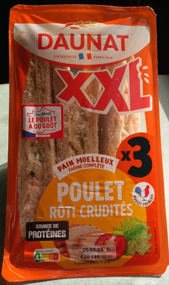 XXL poulet roti crudites