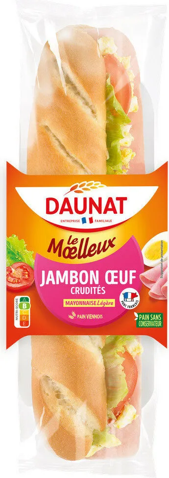 Sandwich Le Moelleux Jambon Oeuf Crudités mayonnaise