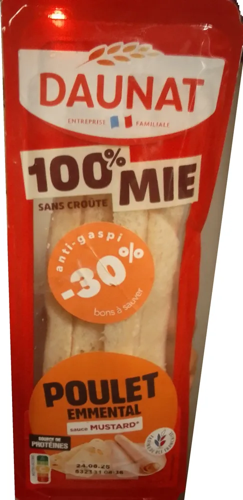 Sandwich poulet emmental pain viennois 100% mie