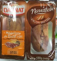 Navettes façon Bretzel Médaillons de Poulet rôti sauce Moutarde à l'Ancienne