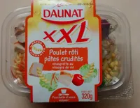 Poulet rôti pâtes crudités