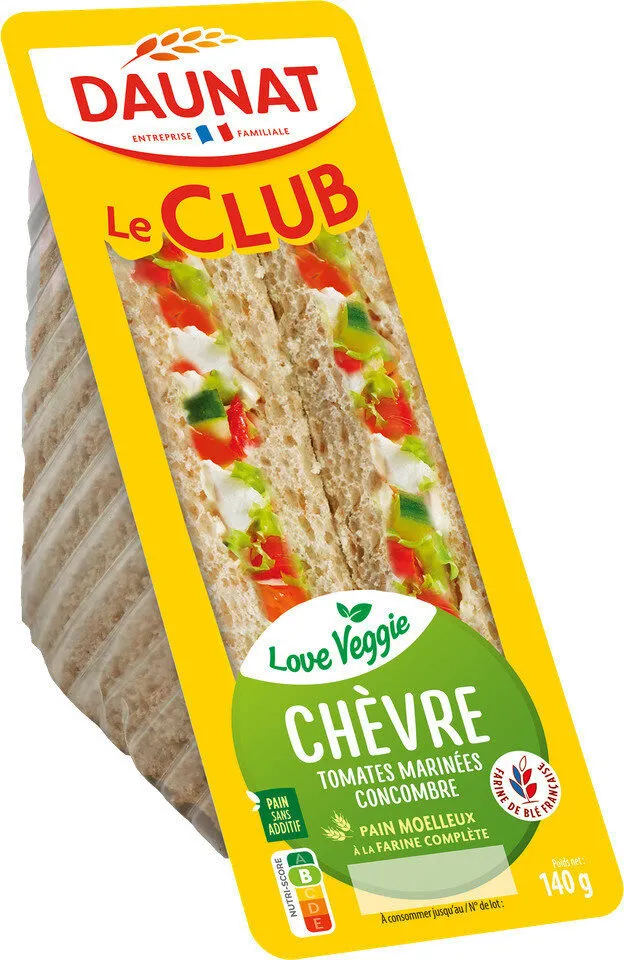 Club chèvre concombre tomates marinées