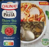 Saveurs pasta chèvre noix légumes grillés