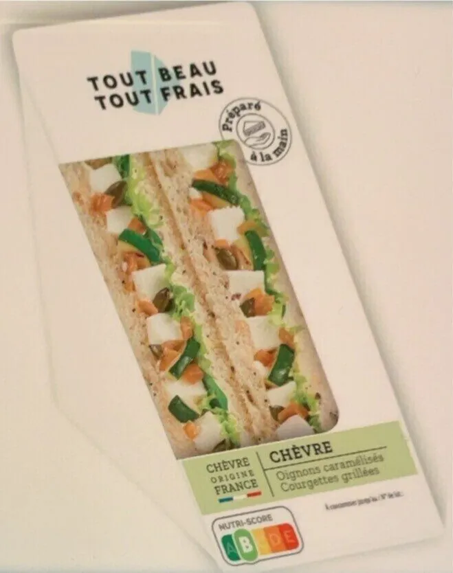 Sandwich chèvre oignons courgettes