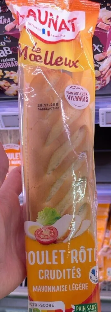 Sandwich Poulet rôti crudités