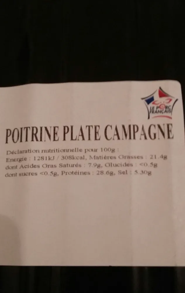 Poitrine Plate au poivre