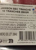 Jambon sec tranche